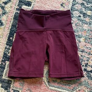 Lulu lemon  Burgundy High-Waisted Shorts